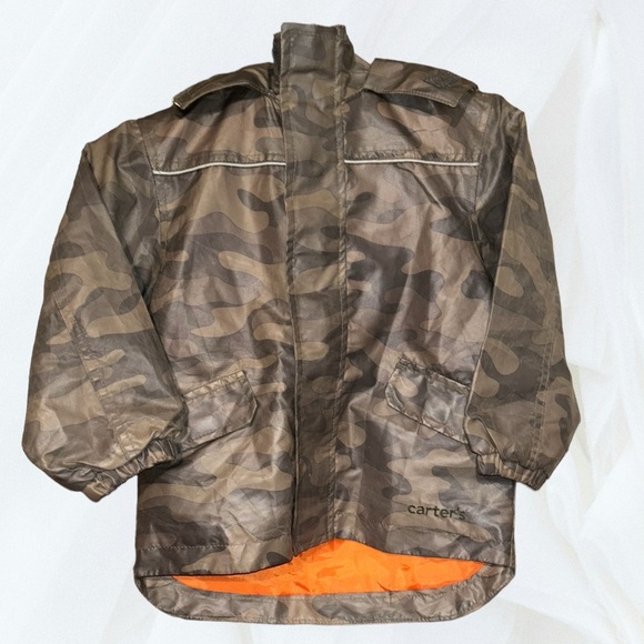 Carter's Boy's size 4 Toddler Green Army Raincoat - Picture 2 of 5